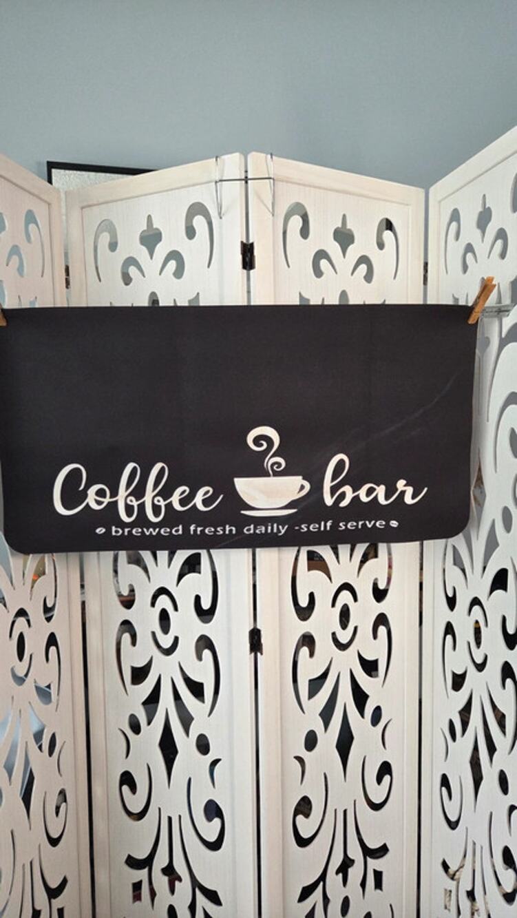 Coffee Bar Kitchen Floor Mat Black Non Slip 17x30 New Farmhouse Decor